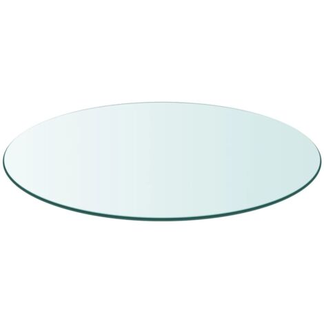 Bonnevie – Plateau de table ronde en verre trempé 600 mm – Épaisseur 8 mm – Transparent – Pour intérieur et extérieur - OIB2825E