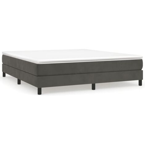 Bonnevie – Sommier à ressorts 180x200 cm – Cadre tapissier en velours gris foncé – Lattes en contreplaqué pour soutien optimal – Assemblage facile - OIB5294E