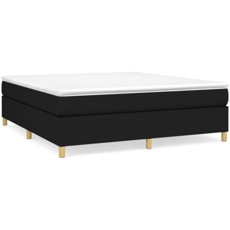 Bonnevie – Sommier à ressorts tapissier noir 180x200 cm – Tissu 100% polyester – Lattes en contreplaqué pour soutien optimal – Montage facile - OIB6460E