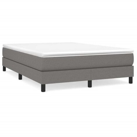 Bonnevie – Sommier tapissier 140x190 cm – Tissu polyester gris foncé – Lattes en contreplaqué pour répartition du poids – Dimensions totales 193x140x25 cm - OIB5380E