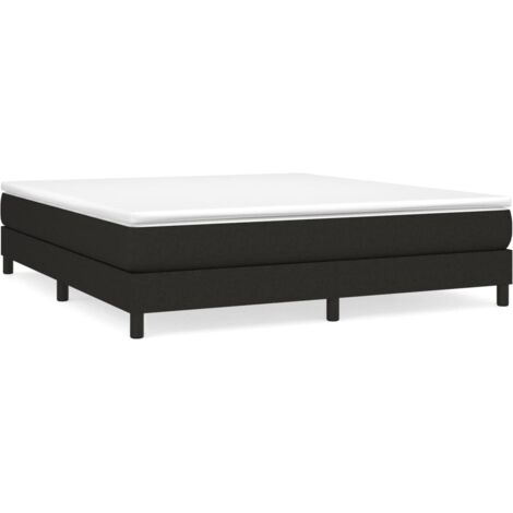 Bonnevie – Sommier tapissier 160x200 cm en tissu noir – Lattes en contreplaqué pour répartition du poids – Dimensions totales 203x160x25 cm - OIB1044E