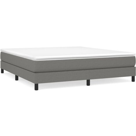 Bonnevie – Sommier tapissier 160x200 cm – Tissu 100% polyester gris foncé – Cadre robuste en bois d'ingénierie – Montage facile - OIB5512E