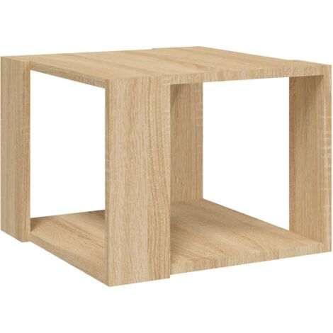 Bonnevie – Table basse fixe chêne sonoma 40x40x30 cm – Bois d'ingénierie – Étagère de rangement intégrée – Surface facile à nettoyer - OIB1543E