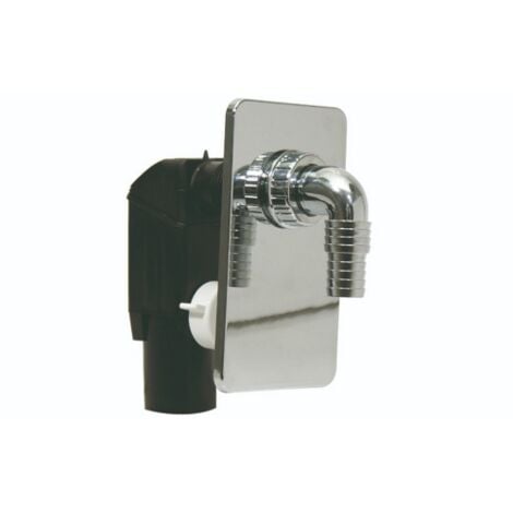 Bonomini Compact sifone ad incasso per lavatrice in PP nero con placca cromata in abs scarico   40 mm