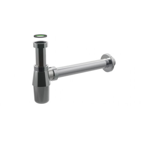 Bonomini - Sifone a bottiglia 1" ø26 in ottone cromato con ghiere e canotti inox senza piletta
