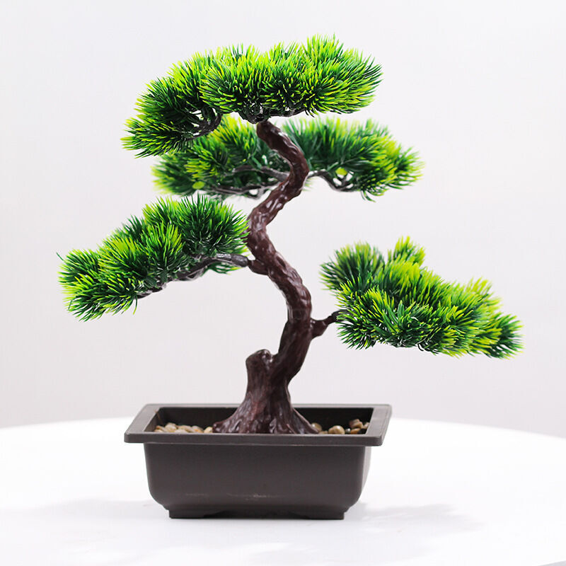 Bonsaï artificiel en forme de pin - Simulation de bureau - Plante en pot - Décoration créative - Pot de bonsaï - 2,