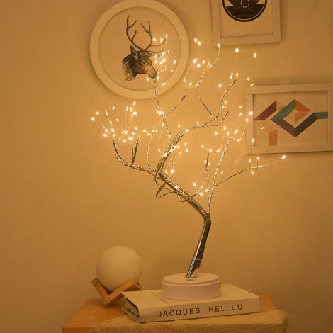 Bonsaï de table avec lampe d'arbre de fleurs de cerisier à 36 LED, lampe d'arbre artificielle à faire soi-même, alimentée par USB ou à piles, pour chambre à coucher, fête de Noël, décoration d'intérieur