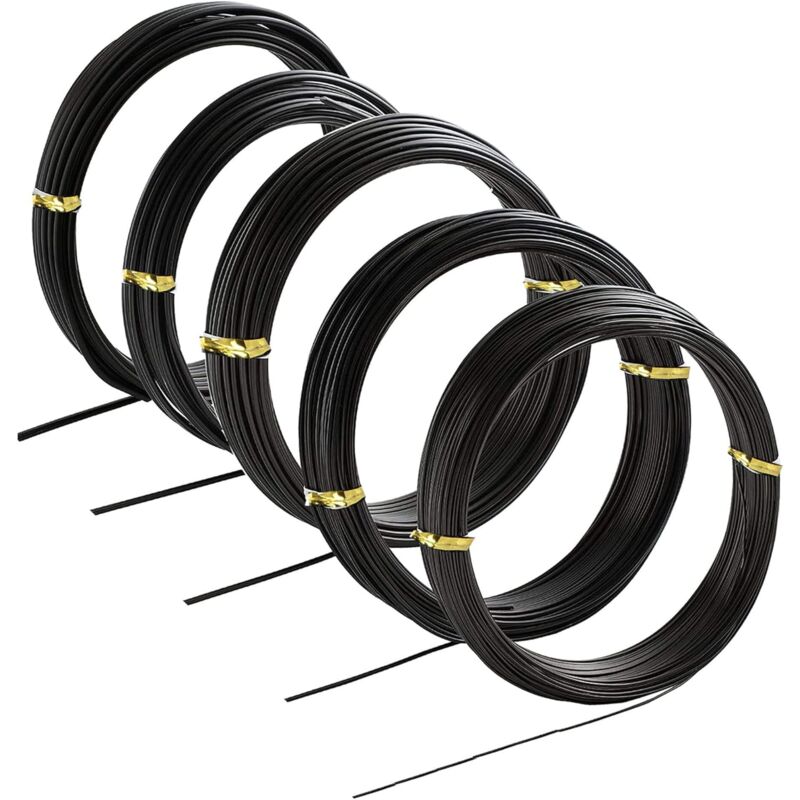 Roleader - Bonsai Fil Aluminium 2mm Fil de Fer Souple Loisir Creatif Kit pour Bonsaï 5 Tailles de Fil de Bonsaï en Aluminium Anodisé - 1,0 Mm, 1,5