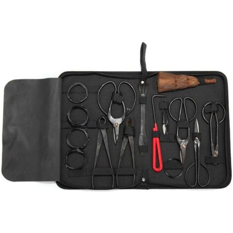 Bonsai Kit Outils Ensemble Outils de Jardinage Ciseaux Cisaille en Acier Carbone avec Étui en Nylon pour Jardin Topiaire