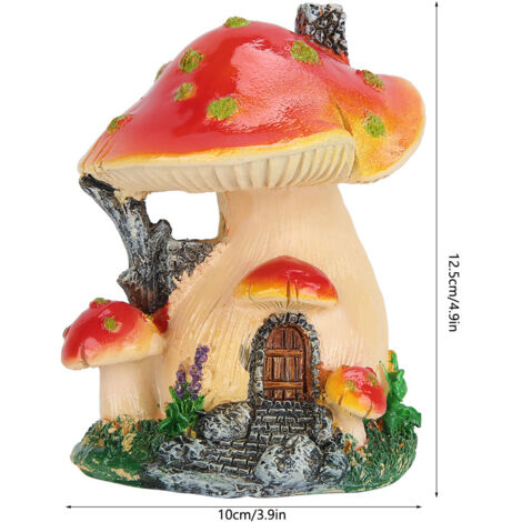Bonsai-Ornament aus Kunstharz – Einzigartige Pilzdekoration 9 x 10 x 12,5 cm / 245 g – Miniatur-Japanischer Garten – Heimdekoration [Markenlos]