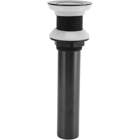 Bonzy-Connecteur de Lavabo avec Bouchon à Pression, Sans Trop-Plein, Cuivre et Acier Inoxydable 304, Modèle Push, 32mm, Noir, Garniture Antiquée