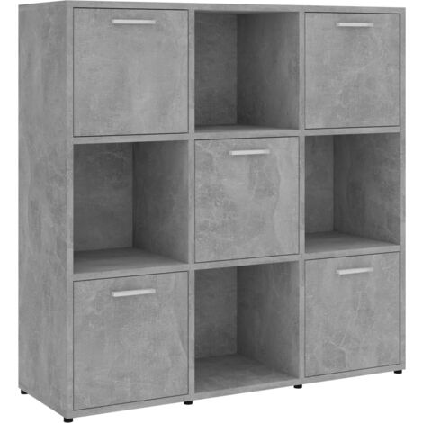 Book Cabinet Concrete Grey 90x30x90 cm Engineered Wood vidaXL