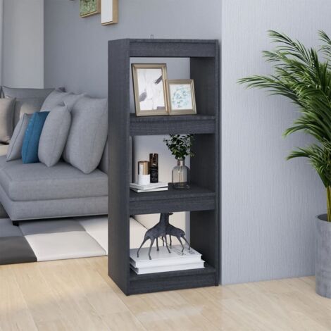 Book Cabinet/Room Divider Grey 40x30x103.5 cm Solid Pinewood vidaXL