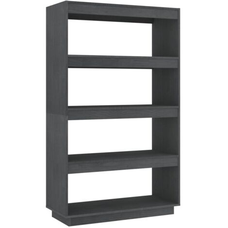 Book Cabinet/Room Divider Grey 80x35x135 cm Solid Pinewood vidaXL
