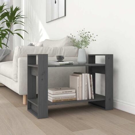 Book Cabinet/Room Divider Grey 80x35x56.5 cm Solid Wood Pine vidaXL