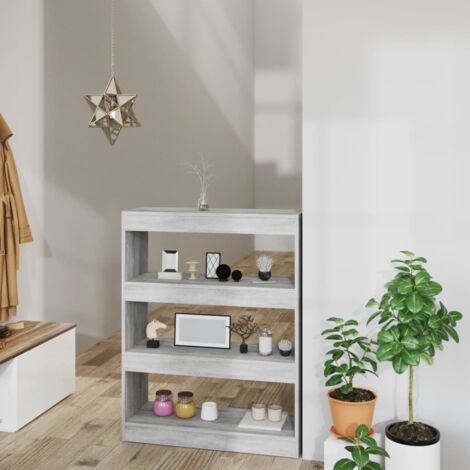 Book Cabinet/Room Divider Grey Sonoma 80x30x103 cm Engineered wood vidaXL