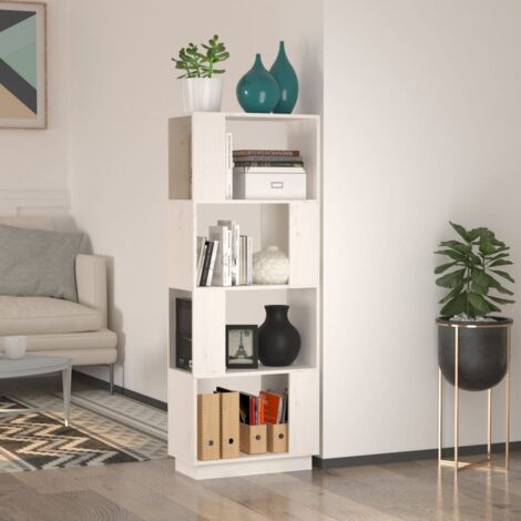 Book Cabinet/Room Divider White 51x25x132 cm Solid Wood Pine vidaXL