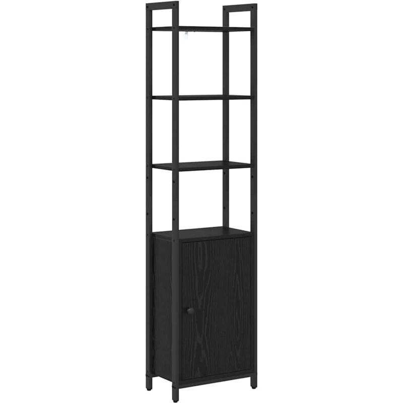 Book Cabinet Black Oak 40 X 24 X 161 Cm Engineered Wood Vidaxl
