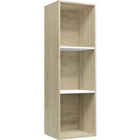 Book Cabinet Tv Cabinet White And Sonoma Oak 36x30x114 Cm