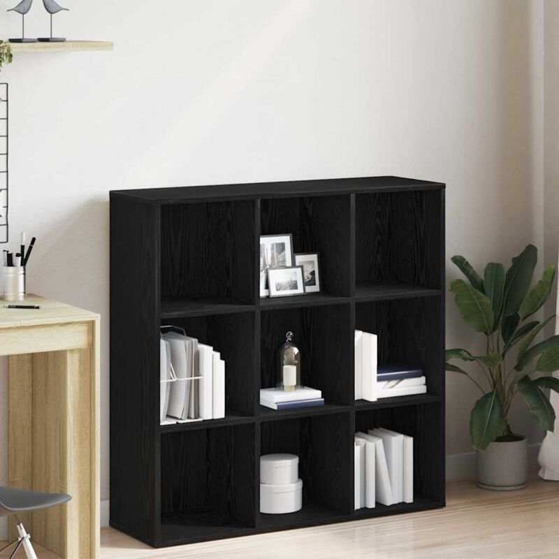 Book Cabinet Black Oak 98x29x97.5 Cm Engineered Wood Vidaxl