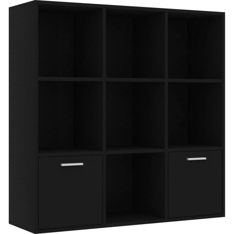 Book Cabinet Black 98x30x98 cm Engineered Wood Vidaxl