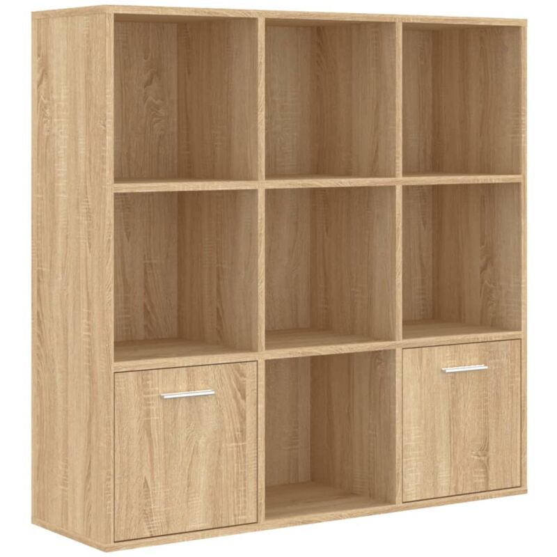 Book Cabinet Sonoma Oak 98x30x98 cm Engineered Wood Vidaxl