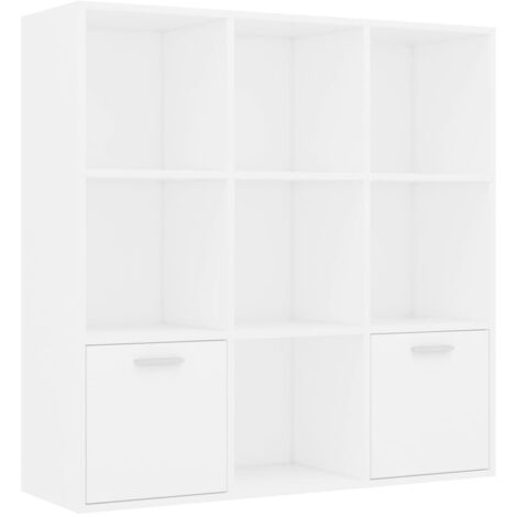 Book Cabinet White 98x30x98 cm Engineered Wood vidaXL