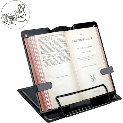Wooden Book Stand (White, L) Size, 13 Adjustable Levels, Reading Stand,  Book Holder, Compact, Choose from Sizes, Sheet Music Music Bookstopper,  Angle