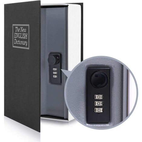 Book Shape Safe Box with Combination Lock Dictionary Diversion Piggy Bank, Portable Safe Box, Great for Storing Money, Medium