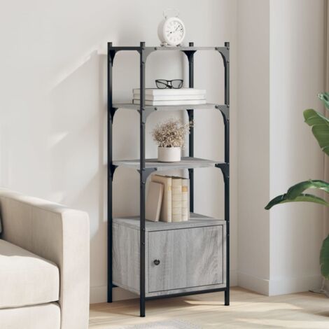 Bookcase 3-Tier Grey Sonoma 41x30x109.5 cm Engineered Wood vidaXL
