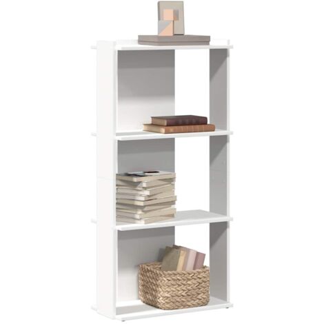 Bookcase 3-Tier White 60x30x120 cm Engineered Wood vidaXL