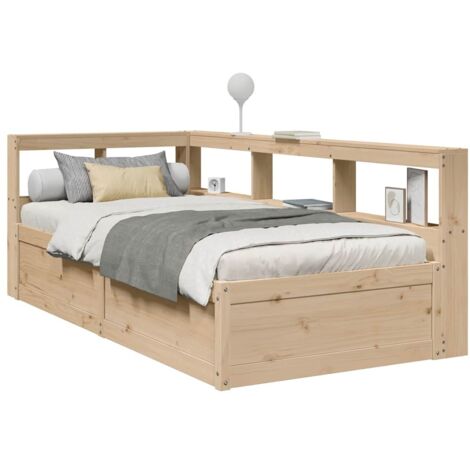 Bookcase Bed without Mattress 90x190cm Solid Wood Pine vidaXL