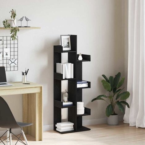 Bookcase Black Oak 48 x 25.5 x 140 cm Engineered Wood vidaXL