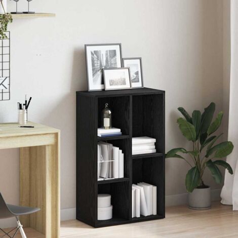 Bookcase Black Oak 50x25x80 cm Engineered Wood vidaXL