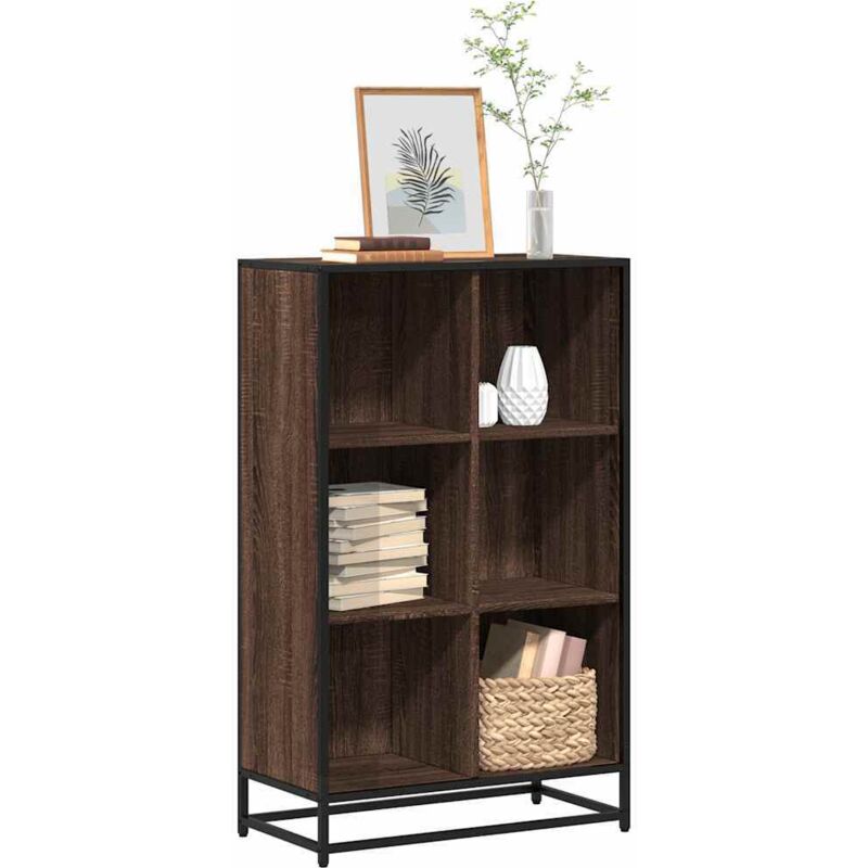 Book Cabinet Brown Oak 65.5x33x107.5 Cm Engineered Wood Vidaxl