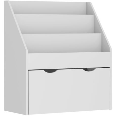 Bookcase for Kids with Shelves, Drawer, Bookcase for Bedroom, Playroom, Grey
