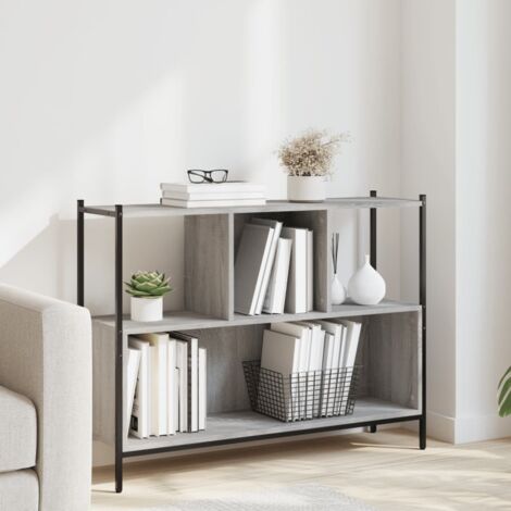 Bookcase Grey Sonoma 102x28x77.5 cm Engineered Wood vidaXL