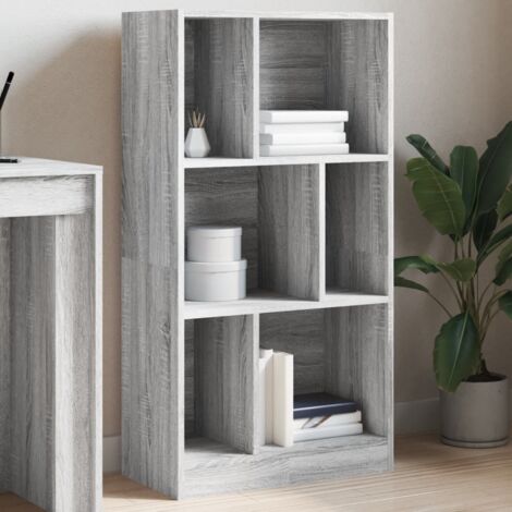 Bookcase Grey Sonoma 57x28.5x107.5 cm Engineered Wood vidaXL
