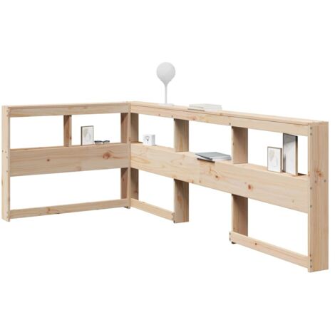 Bookcase Headboard L-Shaped 90 cm Solid Wood Pine vidaXL