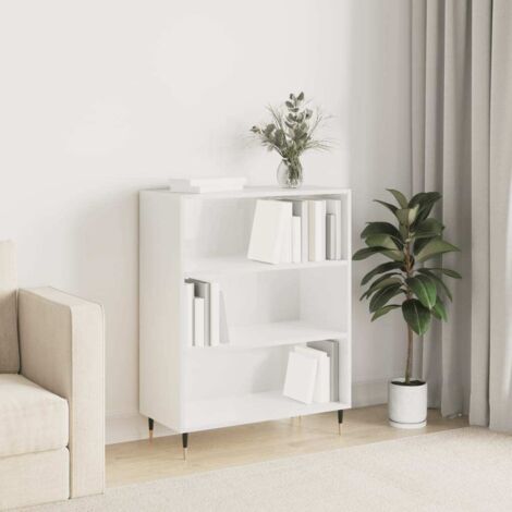 Bookcase High Gloss White 69.5x32.5x90 cm Engineered Wood vidaXL