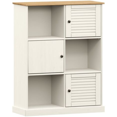Bookcase VIGO White 90x35x114.5 cm Solid Wood Pine vidaXL
