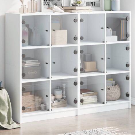 Bookcase with Doors White 136x37x109 cm Engineered Wood vidaXL