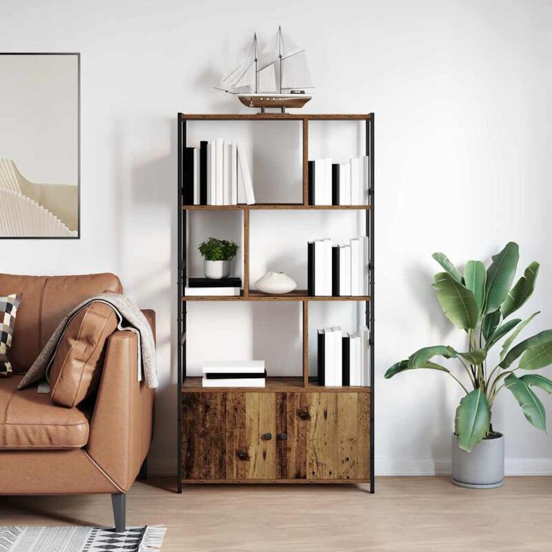 Bookshelf Old Wood 80 X 30 X 155.5 Cm Engineered Wood Vidaxl