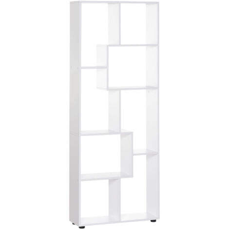 Bookshelf, Tall Bookcase, Modern Room Divider, 8 Cube Storage Unit, Freestanding Storage Shelf for Living Room, Bedroom, Home Office, 70 x 24 x 178 cm, White
