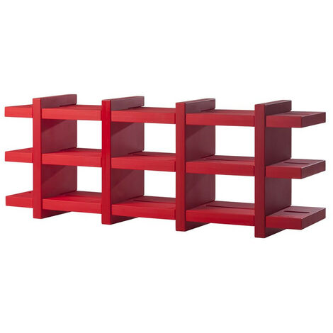 Booky  Rosso fiamma - Medio originale Slide libreria autoportante libri colorata polietilene soggiorno casa made in Italy scomparti ripiani