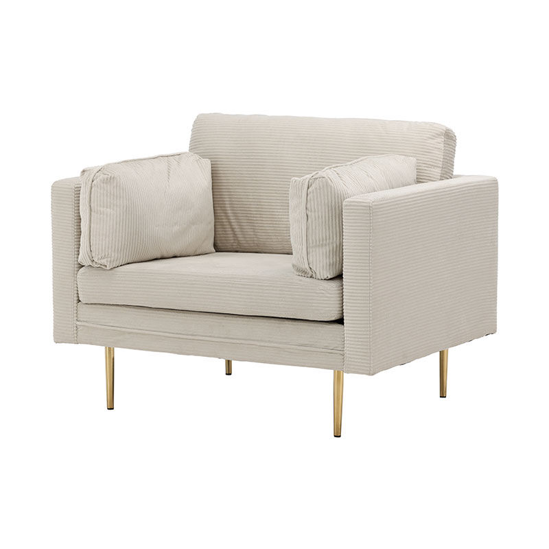 Boom fauteuil velours côtelé beige.