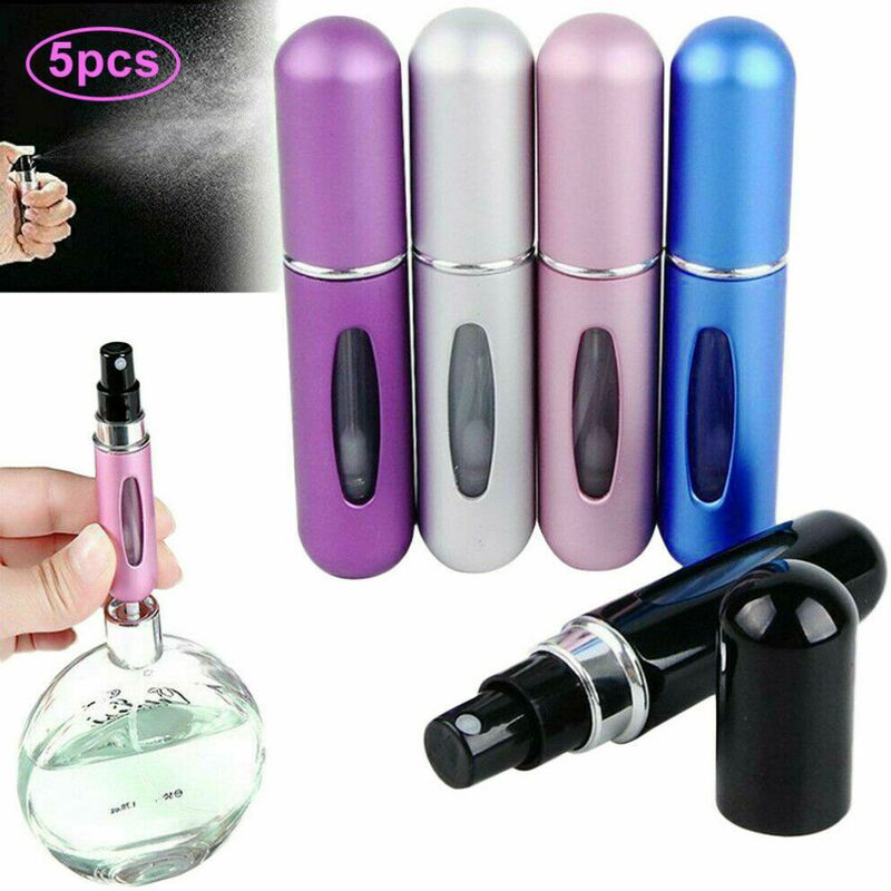 Boomersun 5 Pack Perfume Atomizers, Portable Refillable Perfume Bottles (5ml)
