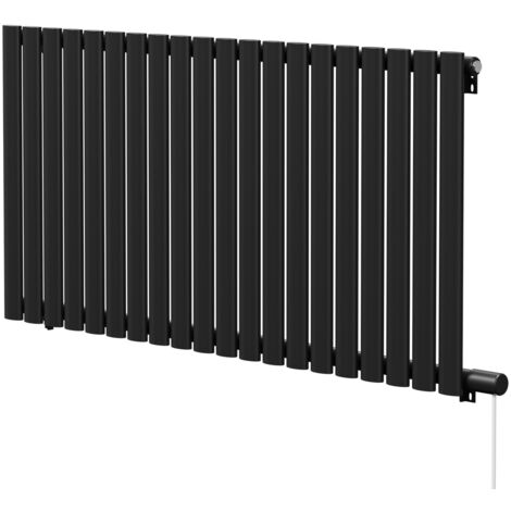 Boone Colore Matt Black 600mm x 1200mm Horizontal Electric Single Panel Radiator