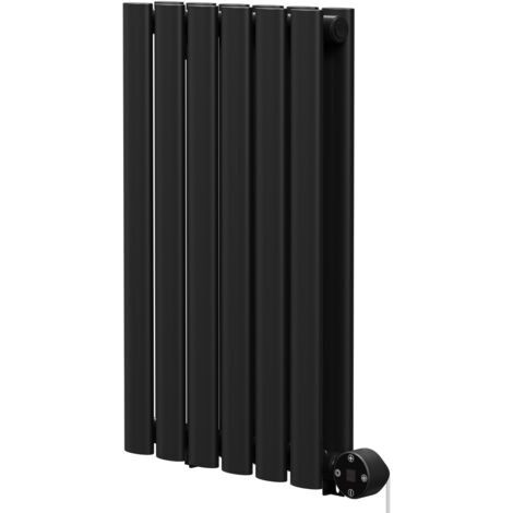 Boone Colore Matt Black 600mm x 360mm Horizontal Digital Thermostatic Electric Double Panel Radiator