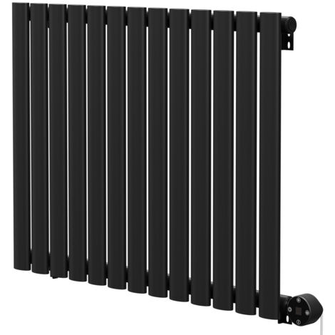 Boone Colore Matt Black 600mm x 780mm Horizontal Digital Thermostatic Electric Single Panel Radiator